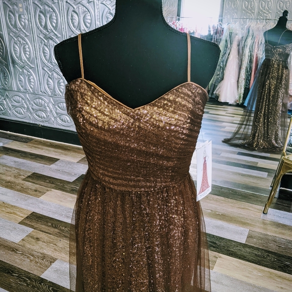 NWT Tulle Over Sequin Dress - Picture 2 of 4